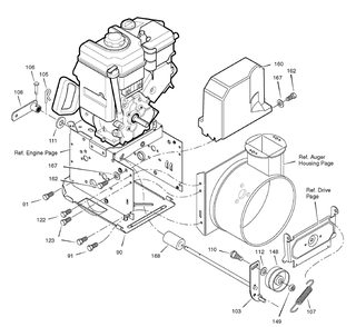 Frame Diagram and Parts List for 1695426-6291670X196 2007 Briggs and Stratton Snow Blower